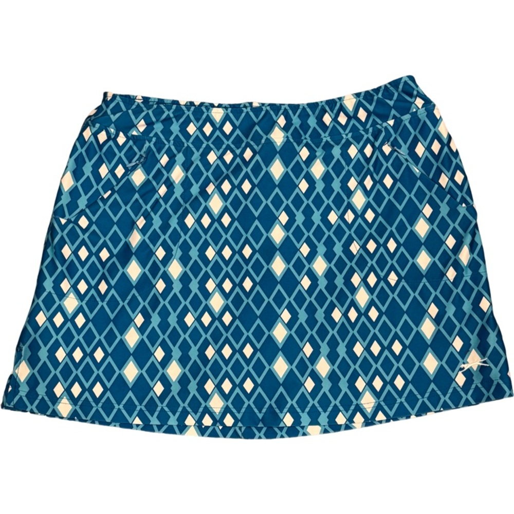 Slazenger Golf Skirt Wicking Stretch Skort Blue Diamond pattern size L